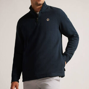 Ted Baker NWT Men's Kilbrn Half Zip High Neck Sweatshirt Size 7 (US 3XL ) Navy